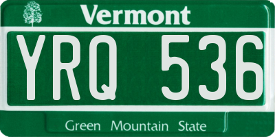 VT license plate YRQ536