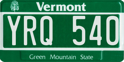 VT license plate YRQ540