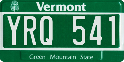 VT license plate YRQ541