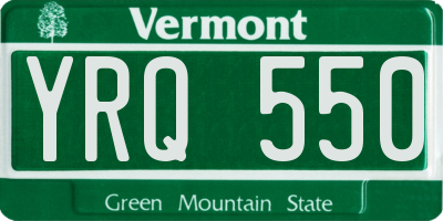 VT license plate YRQ550
