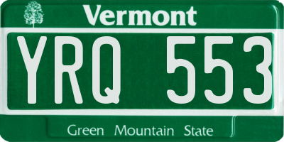 VT license plate YRQ553