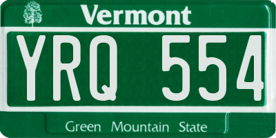 VT license plate YRQ554