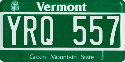 VT license plate YRQ557