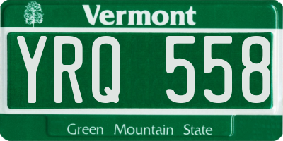 VT license plate YRQ558