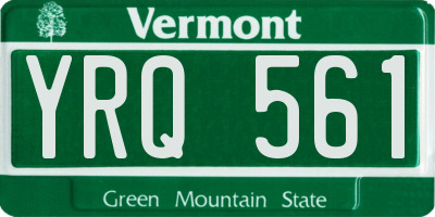 VT license plate YRQ561
