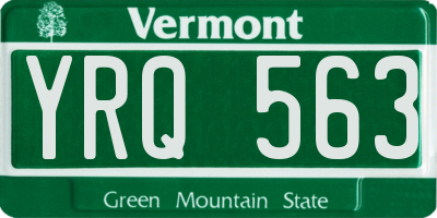 VT license plate YRQ563