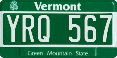 VT license plate YRQ567
