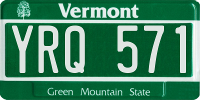 VT license plate YRQ571