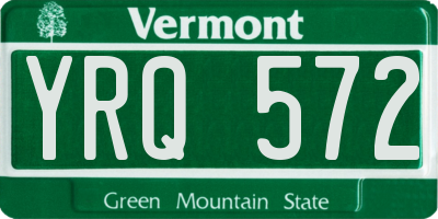 VT license plate YRQ572