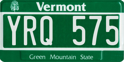 VT license plate YRQ575