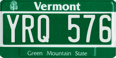 VT license plate YRQ576