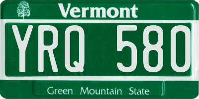VT license plate YRQ580