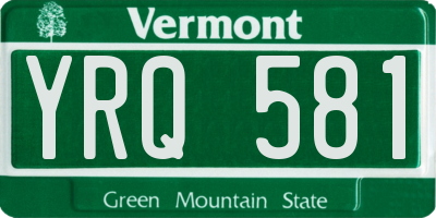 VT license plate YRQ581