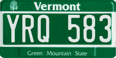 VT license plate YRQ583