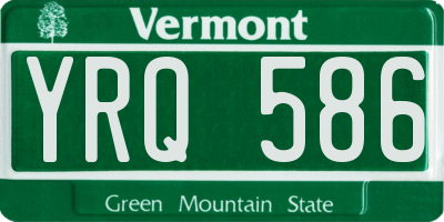 VT license plate YRQ586