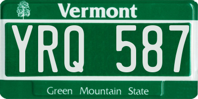 VT license plate YRQ587