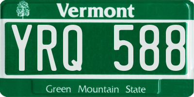 VT license plate YRQ588