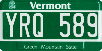 VT license plate YRQ589