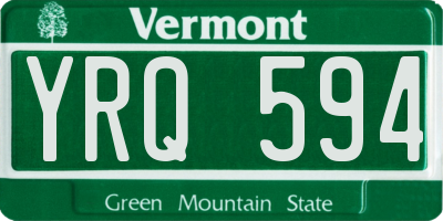 VT license plate YRQ594