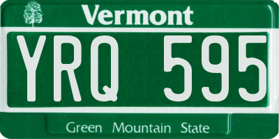 VT license plate YRQ595