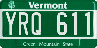 VT license plate YRQ611