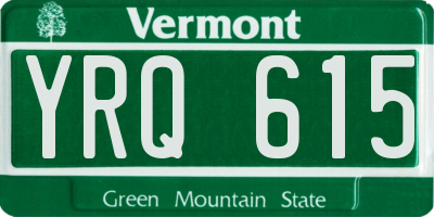 VT license plate YRQ615