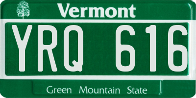 VT license plate YRQ616
