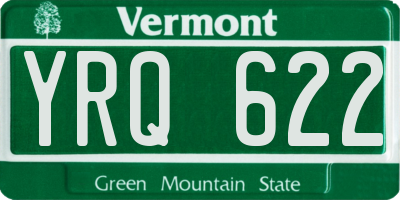 VT license plate YRQ622