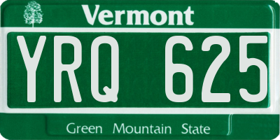 VT license plate YRQ625