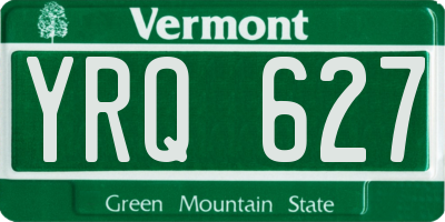 VT license plate YRQ627