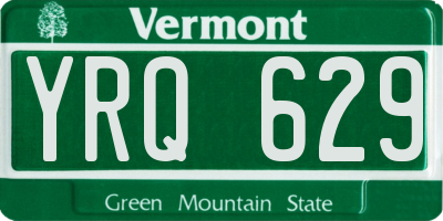 VT license plate YRQ629