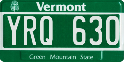 VT license plate YRQ630