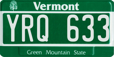 VT license plate YRQ633