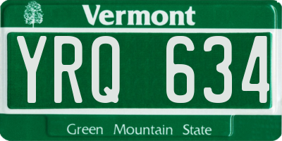 VT license plate YRQ634