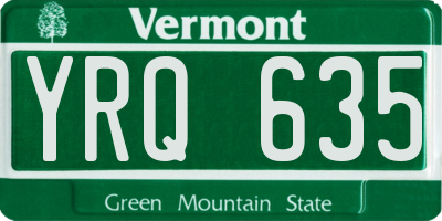 VT license plate YRQ635