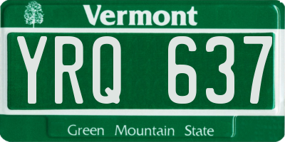 VT license plate YRQ637