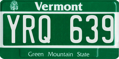 VT license plate YRQ639