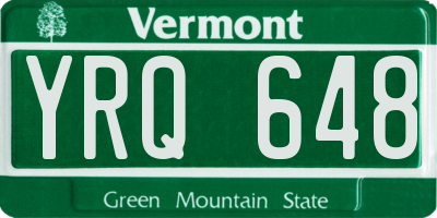 VT license plate YRQ648