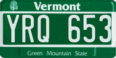 VT license plate YRQ653