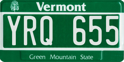 VT license plate YRQ655