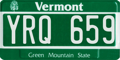 VT license plate YRQ659