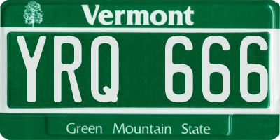 VT license plate YRQ666