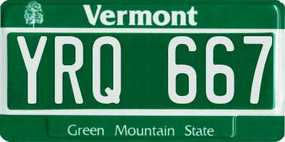 VT license plate YRQ667