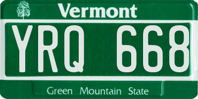 VT license plate YRQ668