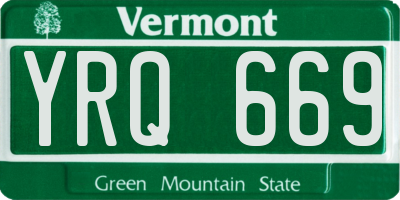 VT license plate YRQ669