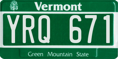 VT license plate YRQ671