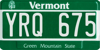 VT license plate YRQ675