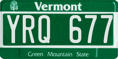 VT license plate YRQ677