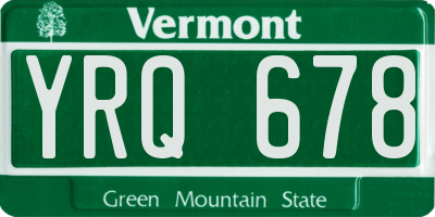 VT license plate YRQ678