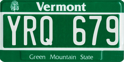 VT license plate YRQ679